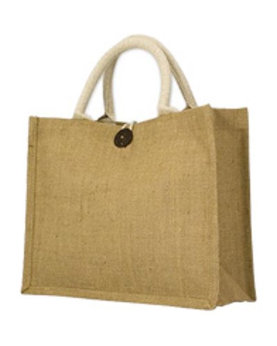 Jute Lunch Bag with Button Closure